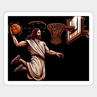 Funny Basketball Retro Jesus Christ Magnet